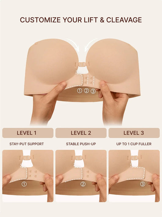 Women's Strapless Front Closure Push-Up Bra